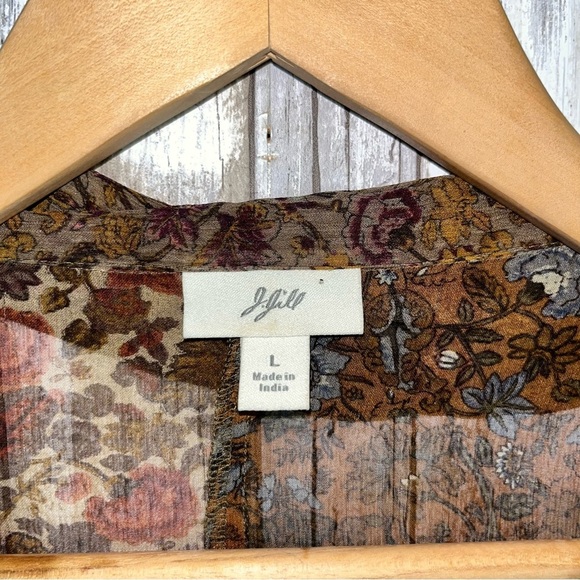 J. Jill Boho Floral Sheer Ethereal Cottage Core Blouse Women’s Large - Picture 6 of 6